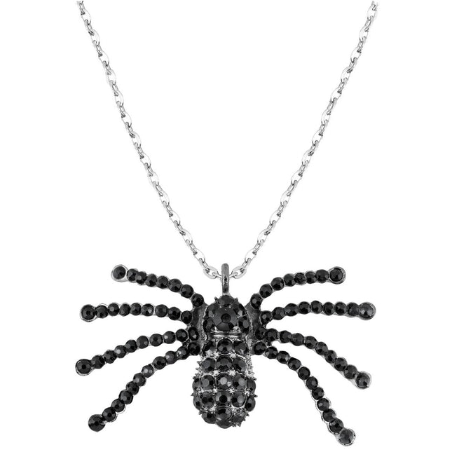 Halloween Ketting Zwart Spin Met Diamanten van Widmann koop je bij Partywinkel