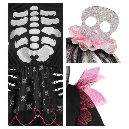 Halloween Kostuum Meisje Skelet 4 delig van Widmann koop je bij Partywinkel