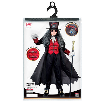 Halloween Kostuum Rood Zwart Kind Vampier van Widmann koop je bij Partywinkel