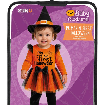 Halloween Kostuum Zwart Oranje Baby Heks van Fiestas Guirca koop je bij Partywinkel