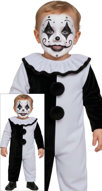 Halloween Kostuum Zwart Wit Baby Clown van Fiestas Guirca koop je bij Partywinkel