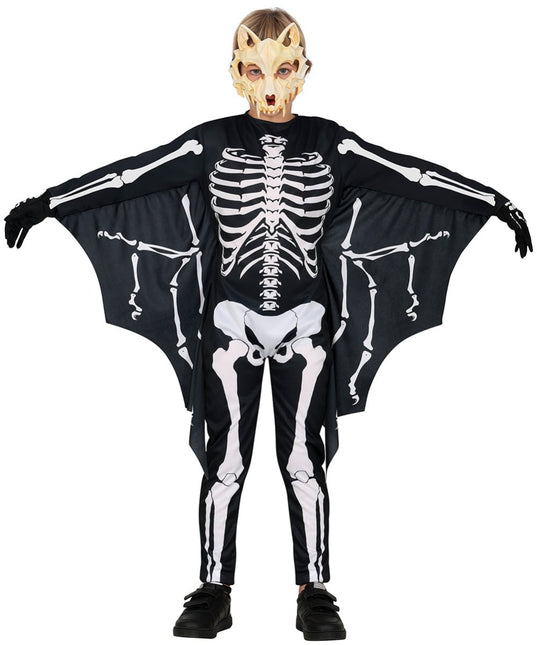 Halloween Kostuum Zwart Wit Kind Vleermuis Skelet van Fiestas Guirca koop je bij Partywinkel