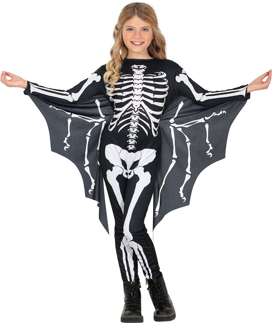 Halloween Kostuum Zwart Wit Kind Vleermuis Skelet van Fiestas Guirca koop je bij Partywinkel