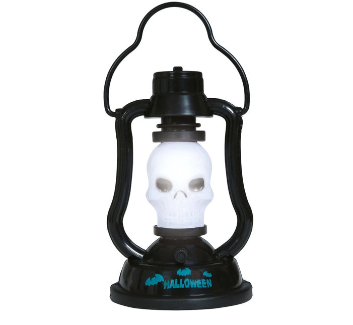 Halloween Lantaarn Schedel Met Licht En Geluid 15cm - Partywinkel - 8434077249932