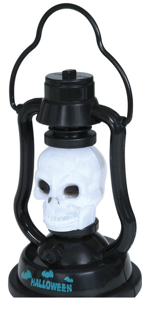 Halloween Lantaarn Schedel Met Licht En Geluid 15cm - Partywinkel - 8434077249932