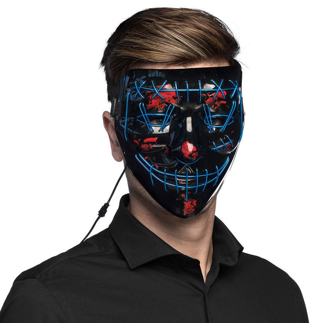 Halloween Led - Masker Killer Smile Blauw van Boland koop je bij Partywinkel