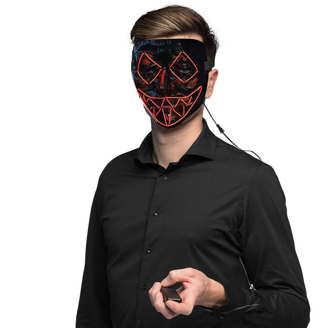 Halloween Led - Masker Killer Smile Rood van Boland koop je bij Partywinkel