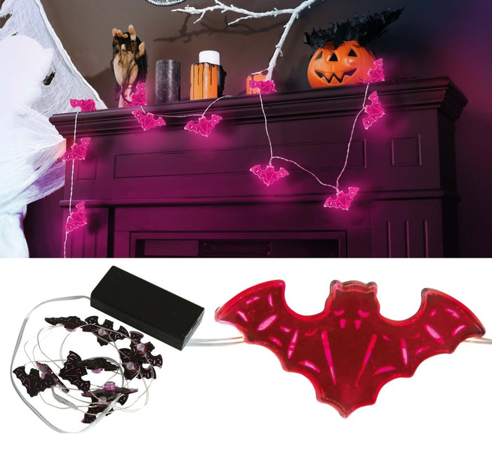 Halloween Lichtsnoer Vleermuizen 1,2m - Partywinkel - 8434077249970