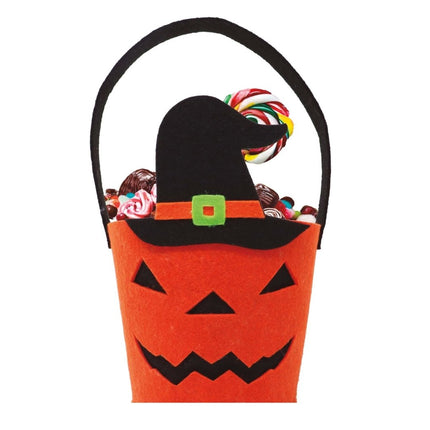 Halloween Mandje Pompoen Heksenhoed 25cm van Fiestas Guirca koop je bij Partywinkel