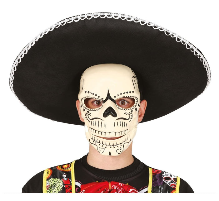 Halloween Masker Beige Skelet - Partywinkel - 8434077200582