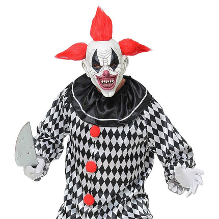 Halloween Masker Rood Wit Clown van Widmann koop je bij Partywinkel
