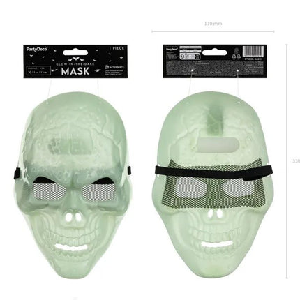 Halloween Masker Schedel Glow In The Dark van Partydeco koop je bij Partywinkel