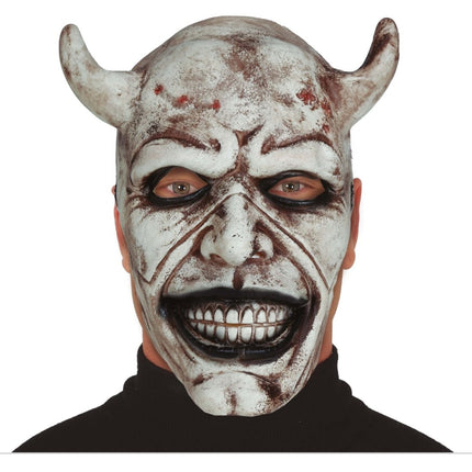 Halloween Masker Wit Duivel - Partywinkel - 8434077205464