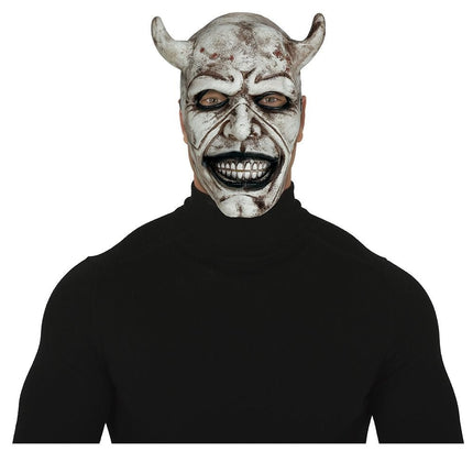 Halloween Masker Wit Duivel - Partywinkel - 8434077205464