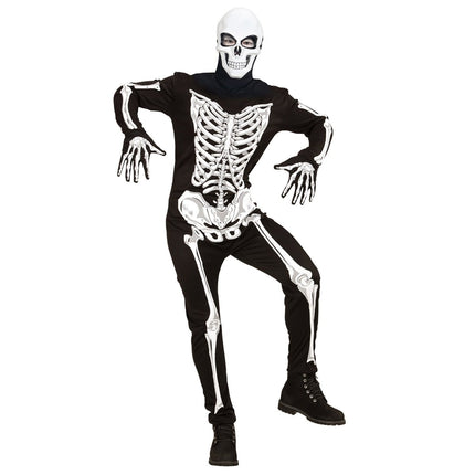 Halloween Masker Wit Zwart Schedel van Widmann koop je bij Partywinkel