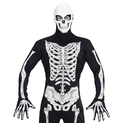 Halloween Masker Wit Zwart Schedel van Widmann koop je bij Partywinkel