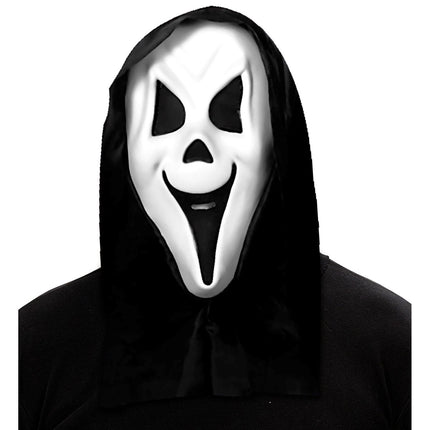 Halloween Masker Wit Zwart Spook van Widmann koop je bij Partywinkel