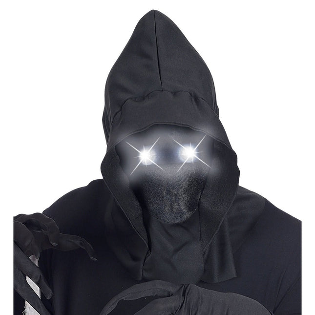 Halloween Masker Zwart Met Wit Licht van Widmann koop je bij Partywinkel