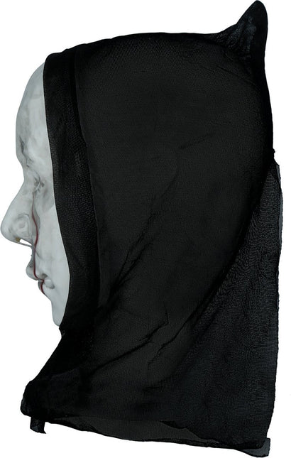 Halloween Masker Zwart Wit Killer Met Capuchon van Fiestas Guirca koop je bij Partywinkel