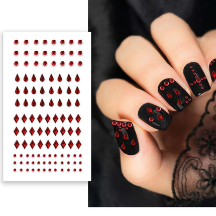 Halloween Nagelstickers Rood - Partywinkel - 8434077159095