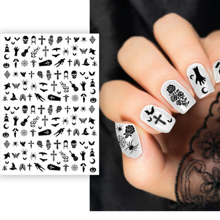 Halloween Nagelstickers Zwart - Partywinkel - 8434077159132
