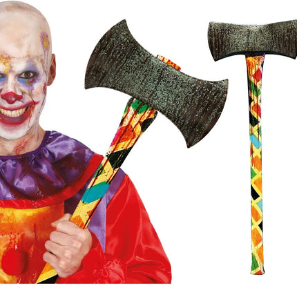 Halloween Nep Bijl Clown 73cm - Partywinkel - 8434077165195