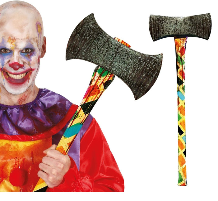 Halloween Nep Bijl Clown 73cm - Partywinkel - 8434077165195