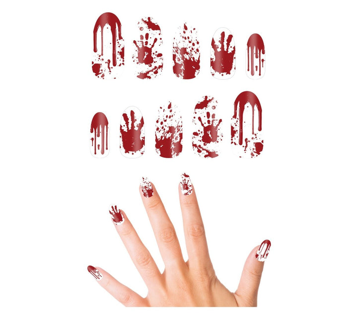 Halloween Nep Nagels Bloederig 10st van Fiestas Guirca koop je bij Partywinkel