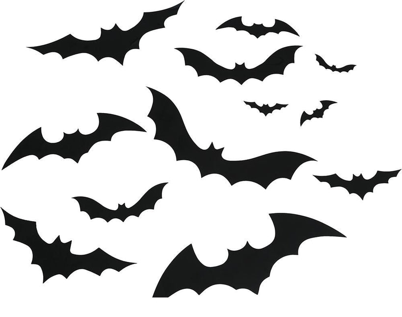 Halloween Nep Vleermuis 12st - Partywinkel - 8434077190739