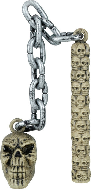 Halloween Nep Wapenstok Schedel Aan Ketting 84cm van Fiestas Guirca koop je bij Partywinkel