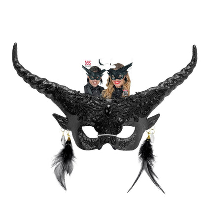 Halloween Oogmasker Zwart Duivel van Widmann koop je bij Partywinkel