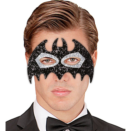 Halloween Oogmasker Zwart Zilver Vleermuis van Widmann koop je bij Partywinkel