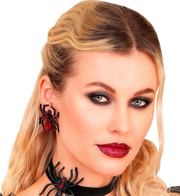 Halloween Oorbellen Rood Spin van Widmann koop je bij Partywinkel