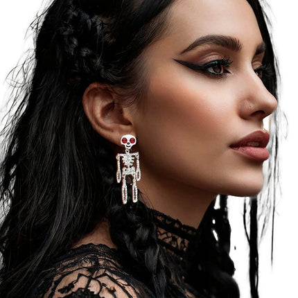 Halloween Oorbellen Skelet 6,5cm van Fiestas Guirca koop je bij Partywinkel
