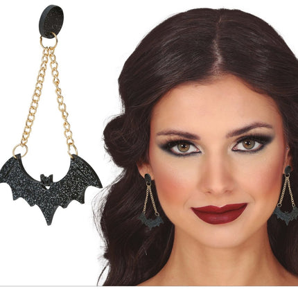 Halloween Oorbellen Vleermuis - Partywinkel - 8434077268186