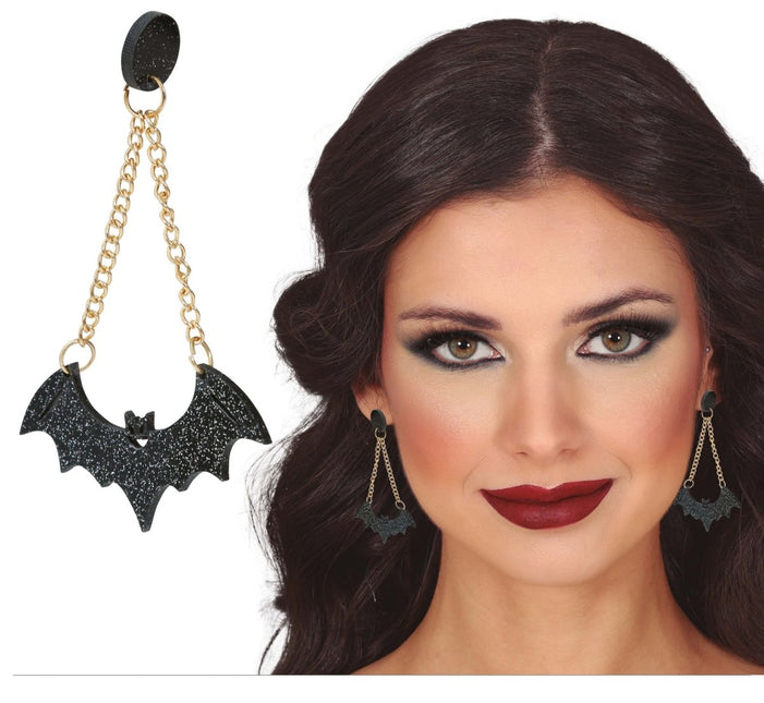 Halloween Oorbellen Vleermuis - Partywinkel - 8434077268186