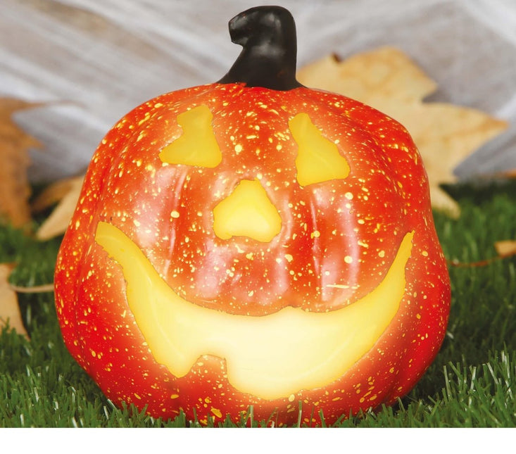 Halloween Pompoen Deluxe met Licht 15cm van Fiestas Guirca koop je bij Partywinkel