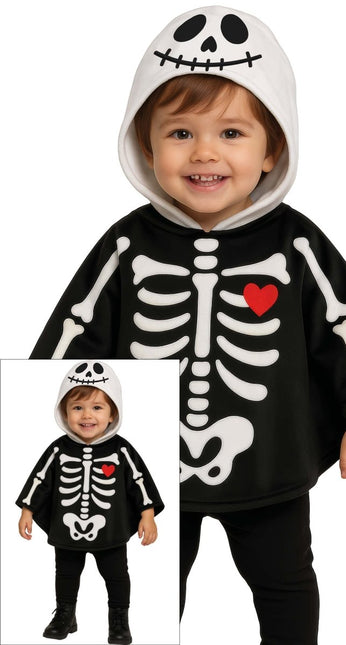 Halloween Poncho Baby Skelet van Fiestas Guirca koop je bij Partywinkel