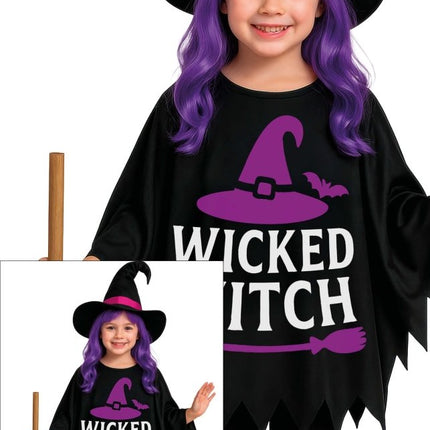 Halloween Poncho Kind Heks van Fiestas Guirca koop je bij Partywinkel