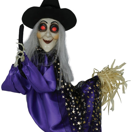 Halloween Pop Heks Met Licht, Geluid En Beweging 75cm van Fiestas Guirca koop je bij Partywinkel