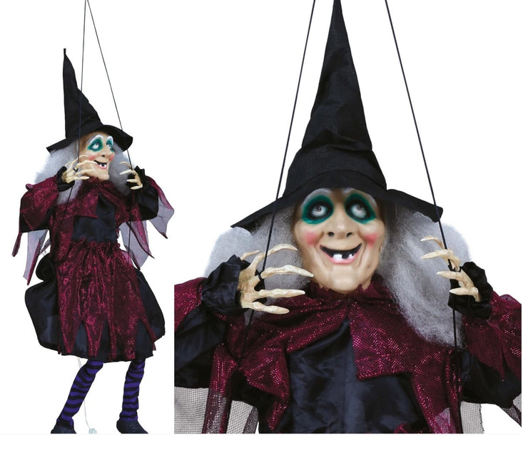 Halloween Pop Heks Op Schommel 1m van Fiestas Guirca koop je bij Partywinkel