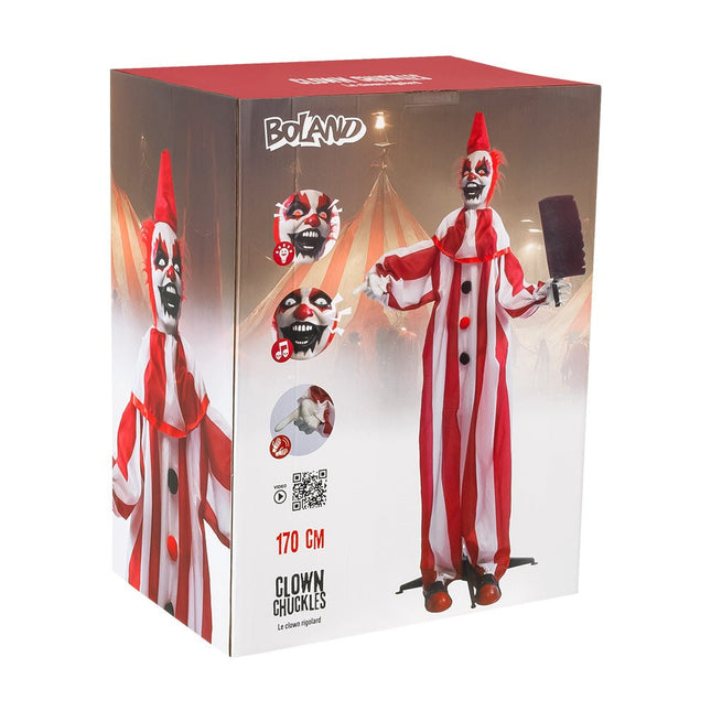 Halloween Pop Rood Wit Clown 1,8m van Boland koop je bij Partywinkel