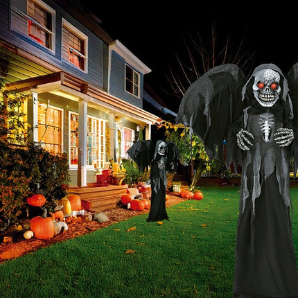 Halloween Pop Skelet Met Licht, Geluid En Beweging 1,8m van Fiestas Guirca koop je bij Partywinkel