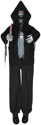 Halloween Pop Skelet Met Licht, Geluid En Beweging Zwart 1,8m van Fiestas Guirca koop je bij Partywinkel