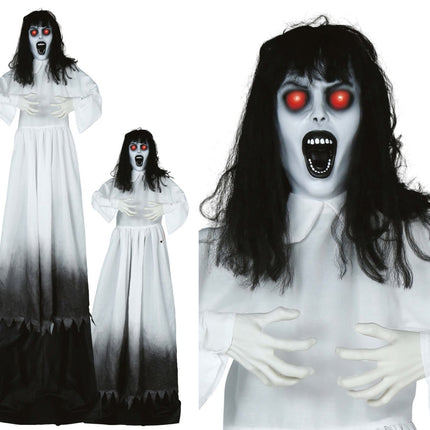 Halloween Pop Zombie Vrouw Met Licht, Geluid En Beweging 1,8m van Fiestas Guirca koop je bij Partywinkel