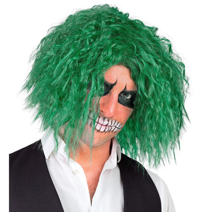 Halloween Pruik Groen Clown Krullen van Widmann koop je bij Partywinkel