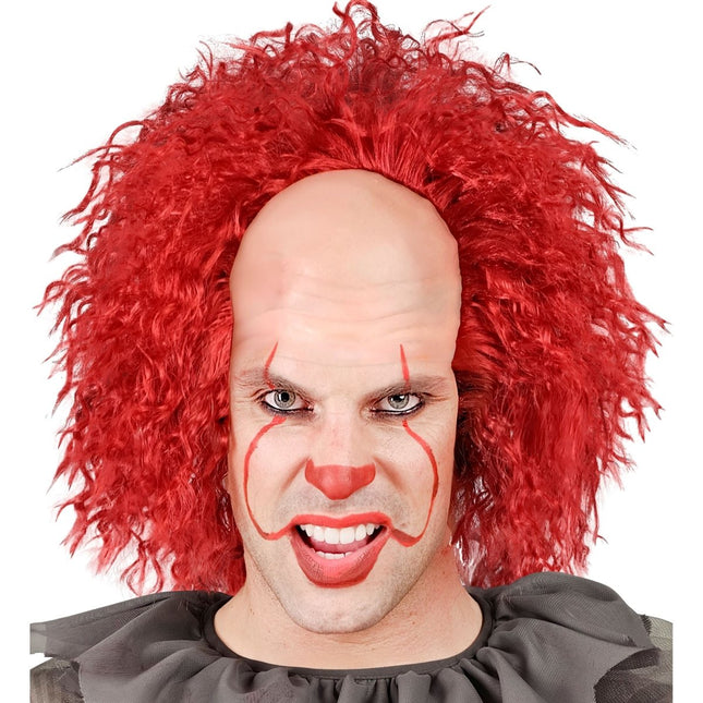 Halloween Pruik Rood Clown Krullen van Widmann koop je bij Partywinkel