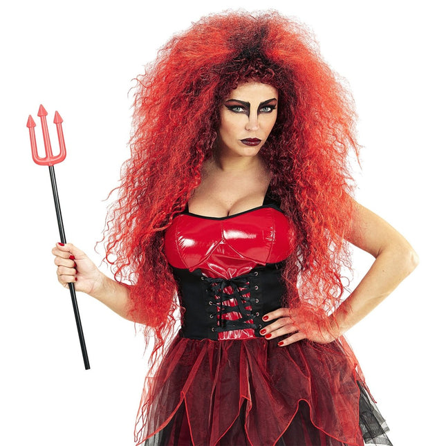 Halloween Pruik Rood Wilde Duivel van Widmann koop je bij Partywinkel