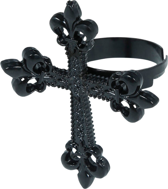 Halloween Ring Gotisch Kruis 4cm van Fiestas Guirca koop je bij Partywinkel