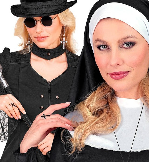 Halloween Ring Zwart Kruis van Widmann koop je bij Partywinkel
